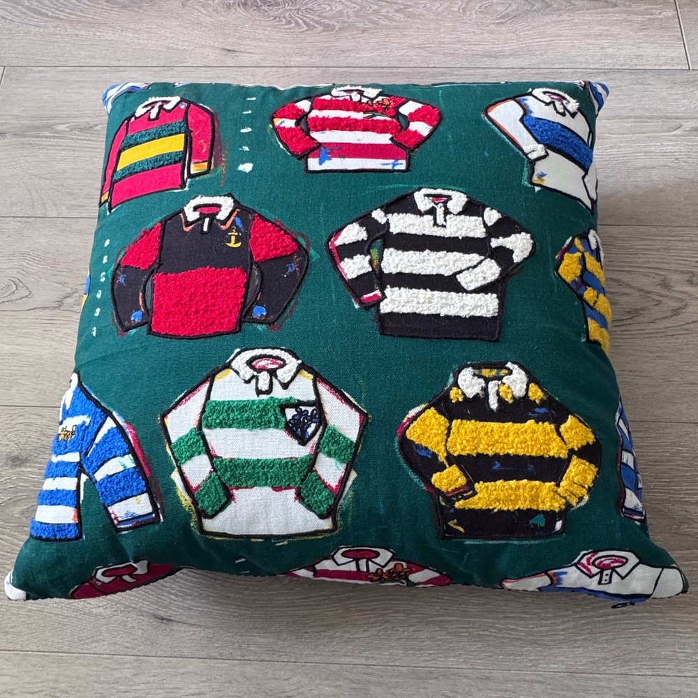 Rowing Blazers x Target Rugby Shirt‎ Applique Throw Pillow Navy Corduroy 20"